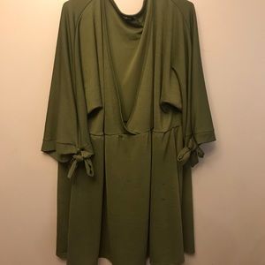 Boohoo Plus size Olive green dress
